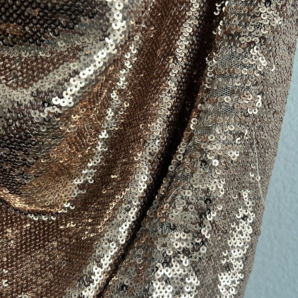 Ronny Kobo Kelly Sequin One-Shoulder Dress, Metallic Gold Size S - Picture 10 of 13